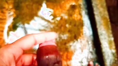 Pull out hard black dick homemade outdoor public solo fun and sloppy juicy cum flowing