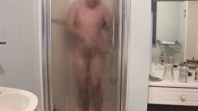 Having a shower