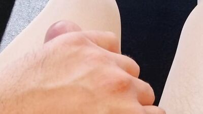 Stroking my pantyhose covered cock outside Part 2