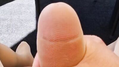 Stroking my pantyhose covered cock outside Part 2