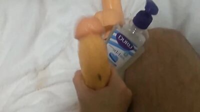 Twinks are playing with dildo in a shower and trying to fist first time