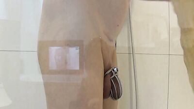 Old Clip from 2018: Taking a Shower in Chastity