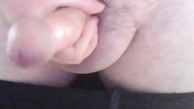 Solo masturbation in home office