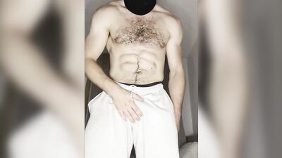 Hairy daddy dirty talk and huge cumshot