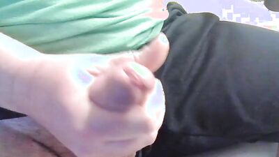 Jerking my fat cock at my desk