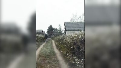 You won't run away from me! The MASKED man cums and moans from orgasm! Horror