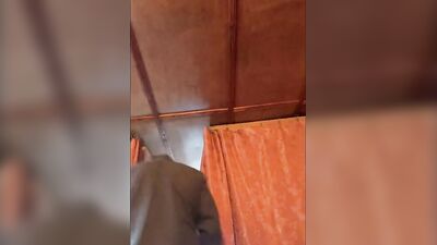 You won't run away from me! The MASKED man cums and moans from orgasm! Horror