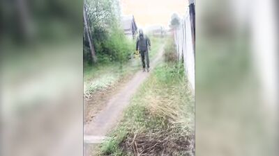 You won't run away from me! The MASKED man cums and moans from orgasm! Horror