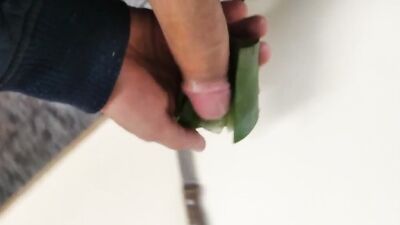 Big Hairy Cock Is Massaged With Aloe Vera Until He Cums