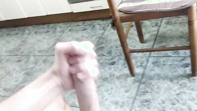 Sporty Guy with a Big Long Cock Massages her and Cums Moaning