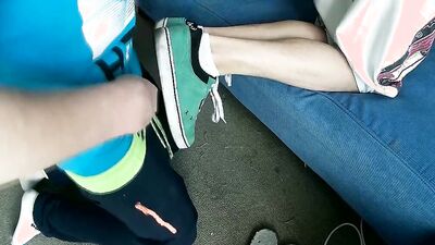 My friend twink giving me a footjob (shoes, socks, barefeet)
