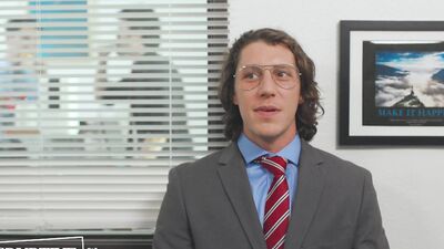 Awkward Hunk Finally Fucks Boss At Work - The Office Gay Parody