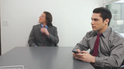 Awkward Hunk Finally Fucks Boss At Work - The Office Gay Parody