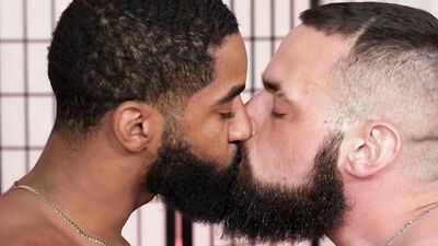 Bearded Hunks's Juicy Interracial Upside Down Blowjob Fuck