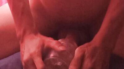 Read lust on horny twink's face, Jon Arteen. Sexy Asian boy fucks Fleshlight. Gay tastes his hot own cum, in pink light