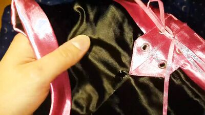 Satin panties shorts fuck cum jerk