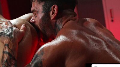 Red Hot Tattooed Hunk Shoves His Massive Cock Into Jock