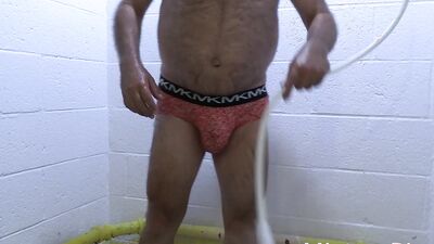 MisterPisser PISSES And SOAKS Another Pair Of Briefs! Then SOAPS UP And SHOWERS!