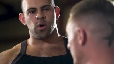 BROMO - Tattooed Dane Stewart Awaits For A Rough Bareback Fuck By Hot Muscular Lorenzo Flexx