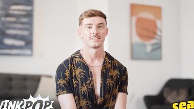 TWINKPOP - Handsome Phoenix Strokes His Long Curved Dick Until He Shoots A Huge Load On The Bed