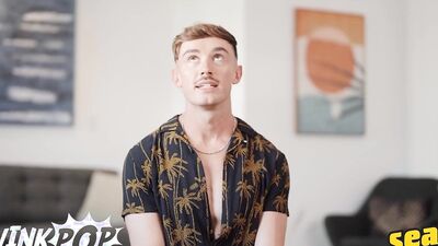 TWINKPOP - Handsome Phoenix Strokes His Long Curved Dick Until He Shoots A Huge Load On The Bed