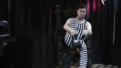 The prisoner guy ended up in the electric chair. Cosplay and fetish /MULTICAM COSPLAY angle 1