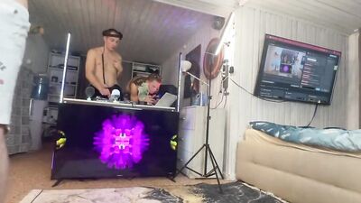 Homemade gay party for young and sporty twinks