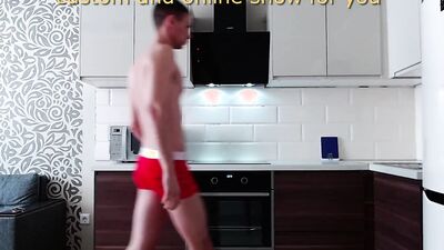 Good Morning Warm -up of the body of a sexually beautiful guy