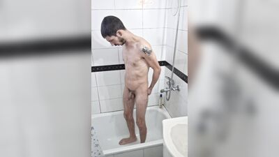 Hot Guy Take a shower with his Dick Hard