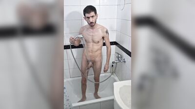 Hot Guy Take a shower with his Dick Hard