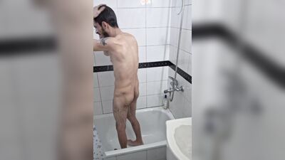 Hot Guy Take a shower with his Dick Hard