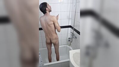 Hot Guy Take a shower with his Dick Hard
