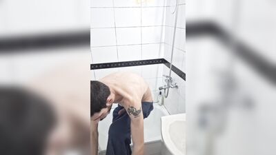 Hot Guy Take a shower with his Dick Hard