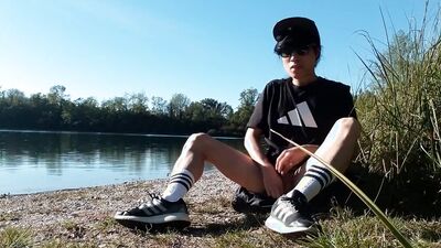 Caught wanking I stop my masturbation session outdoor but I still crave to cum cause I'm a horny boy