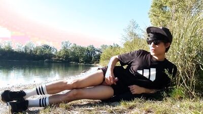 Caught wanking I stop my masturbation session outdoor but I still crave to cum cause I'm a horny boy