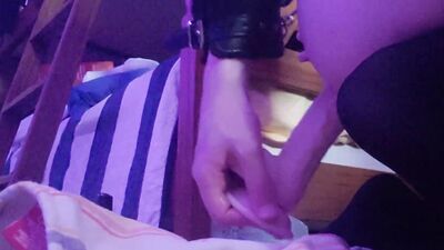 Cute femboy fucks herself with 8 inch dildo