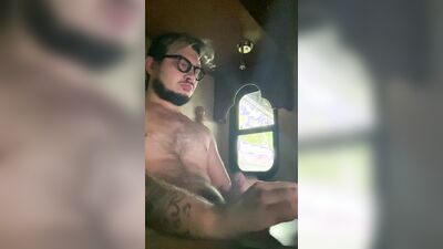 Tattooed Twink Has Morning Wood And CUMS