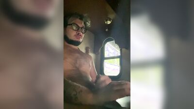 Tattooed Twink Has Morning Wood And CUMS