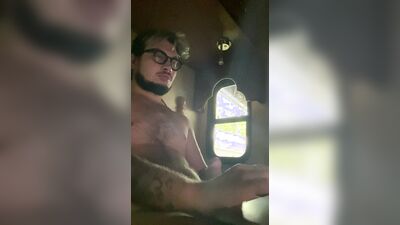 Tattooed Twink Has Morning Wood And CUMS