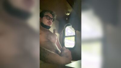 Tattooed Twink Has Morning Wood And CUMS