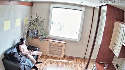 He thinks no one can see him... Cock sucking blowjob