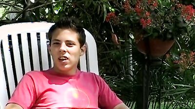Young man goes outside for some solo cock stroking action