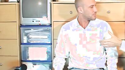 Pascal innocent straight guy serviced his cock by us.