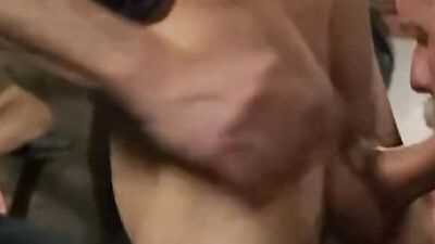 Allen Silver and Cam Kurtz cum sprayed in group jerking off