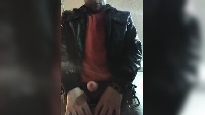Standing over you jerking off with ass play and cum