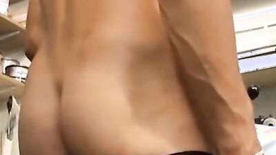 Three naughty Euro dudes butt banging with passion