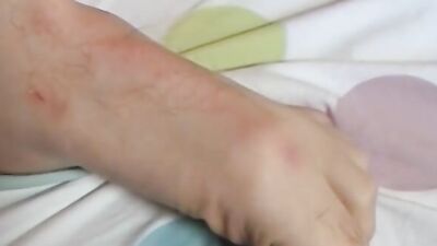 Skinny young euro cums hard after fucking dildo solo