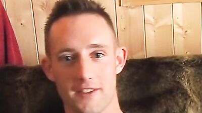 Gay cock wanker Jared interviewed before cumshot
