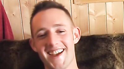 Gay cock wanker Jared interviewed before cumshot