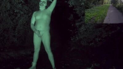 Locked up clothes, blindfolded masturbation and cum in public. Risky challenge outdoor. Tobi00815